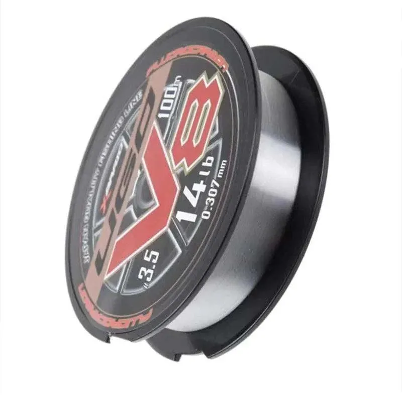 Original YGK X BRAID UGO V8 HARD 100% FLUROCARBON Fishing Line 100M #1-#5 4LB-20LB Super strength Japan QUALITY  fishing lines