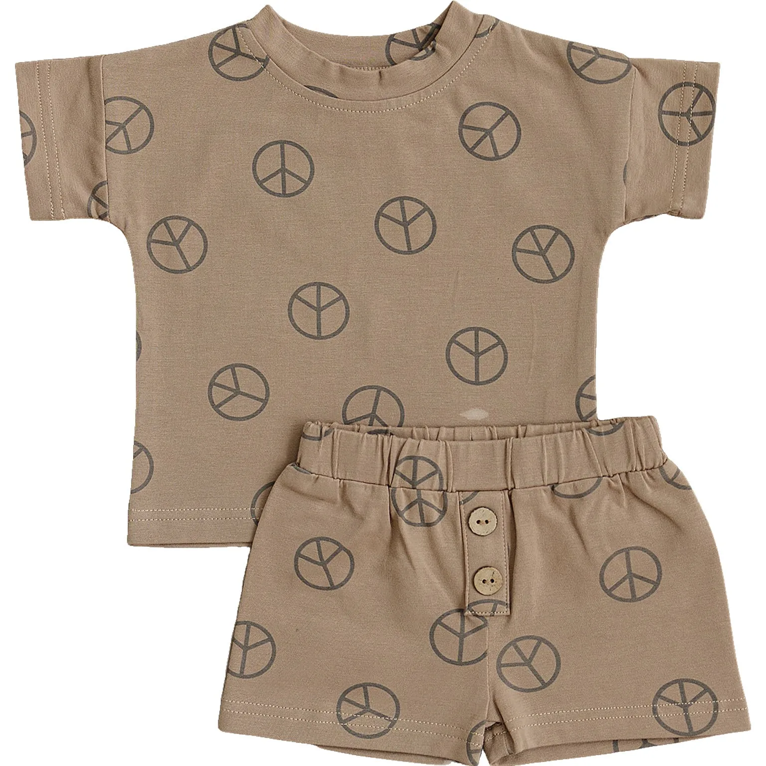 Peace Button Short Set