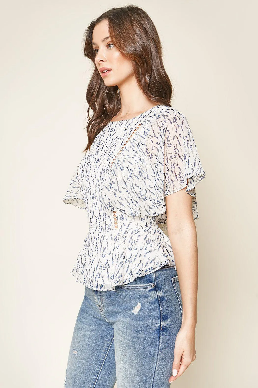 Pepa Floral Print Peplum Top