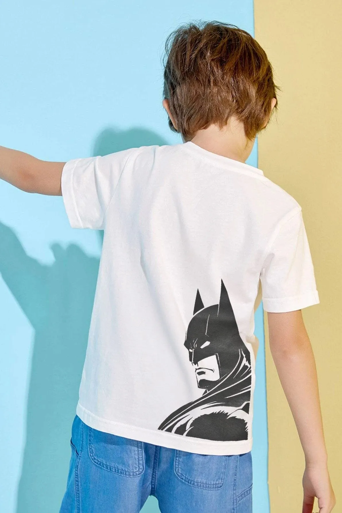 Polo Republica Boy's Superhero Batman Back Printed Tee Shirt