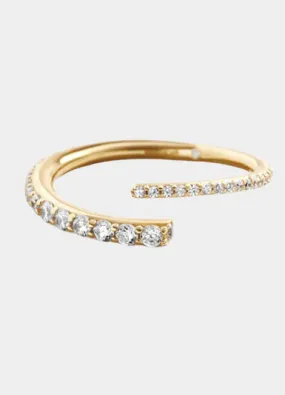 Ring | Pia Pavé C | Adjustable | Cubic Zirconia |  18K Gold Plated