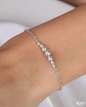 Seven silver balls bracelet