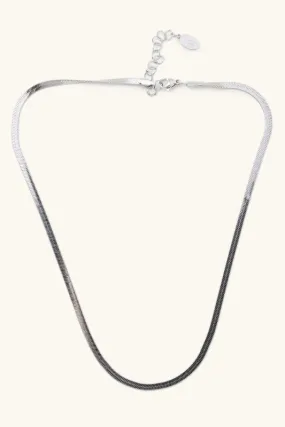 silver herringbone necklace - 3MM