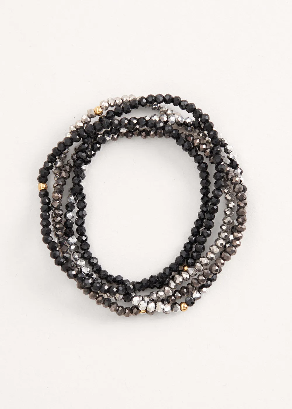 SINA CRYSTAL BRACELET SET - BLACK