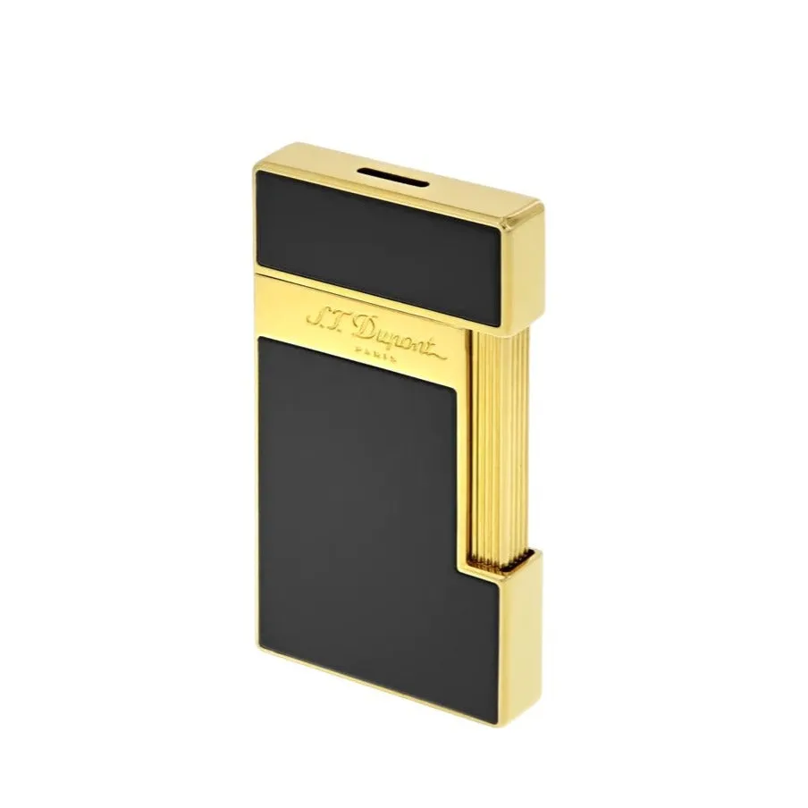 S.T. Dupont Slimmy Black Lacquer and Gold Lighter