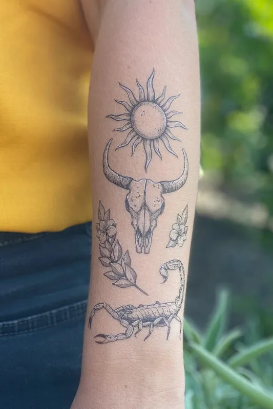 sunlit south temporary tattoo