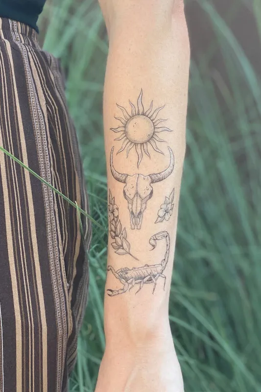 sunlit south temporary tattoo