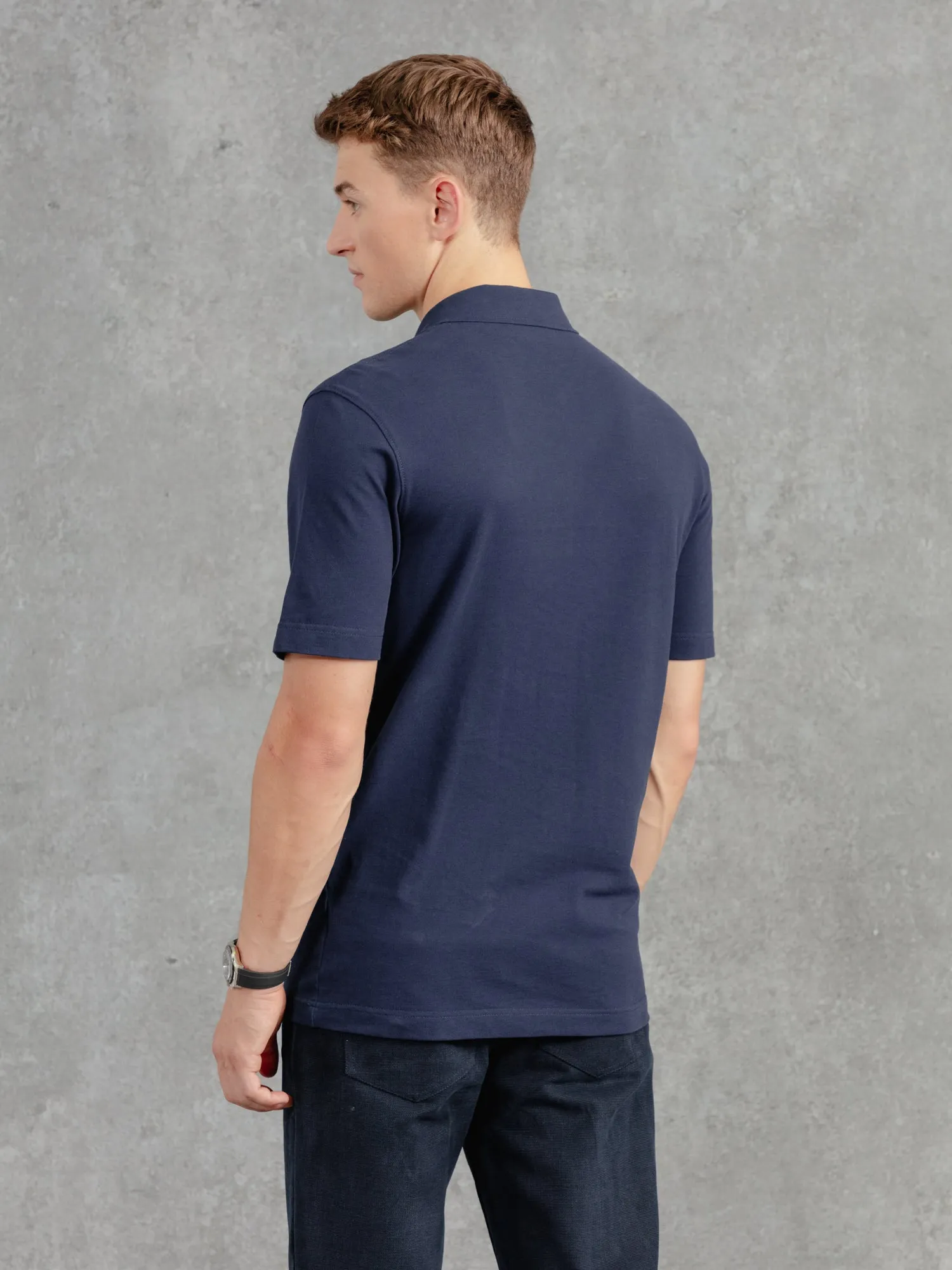 The Ashley Zip Polo - Ink