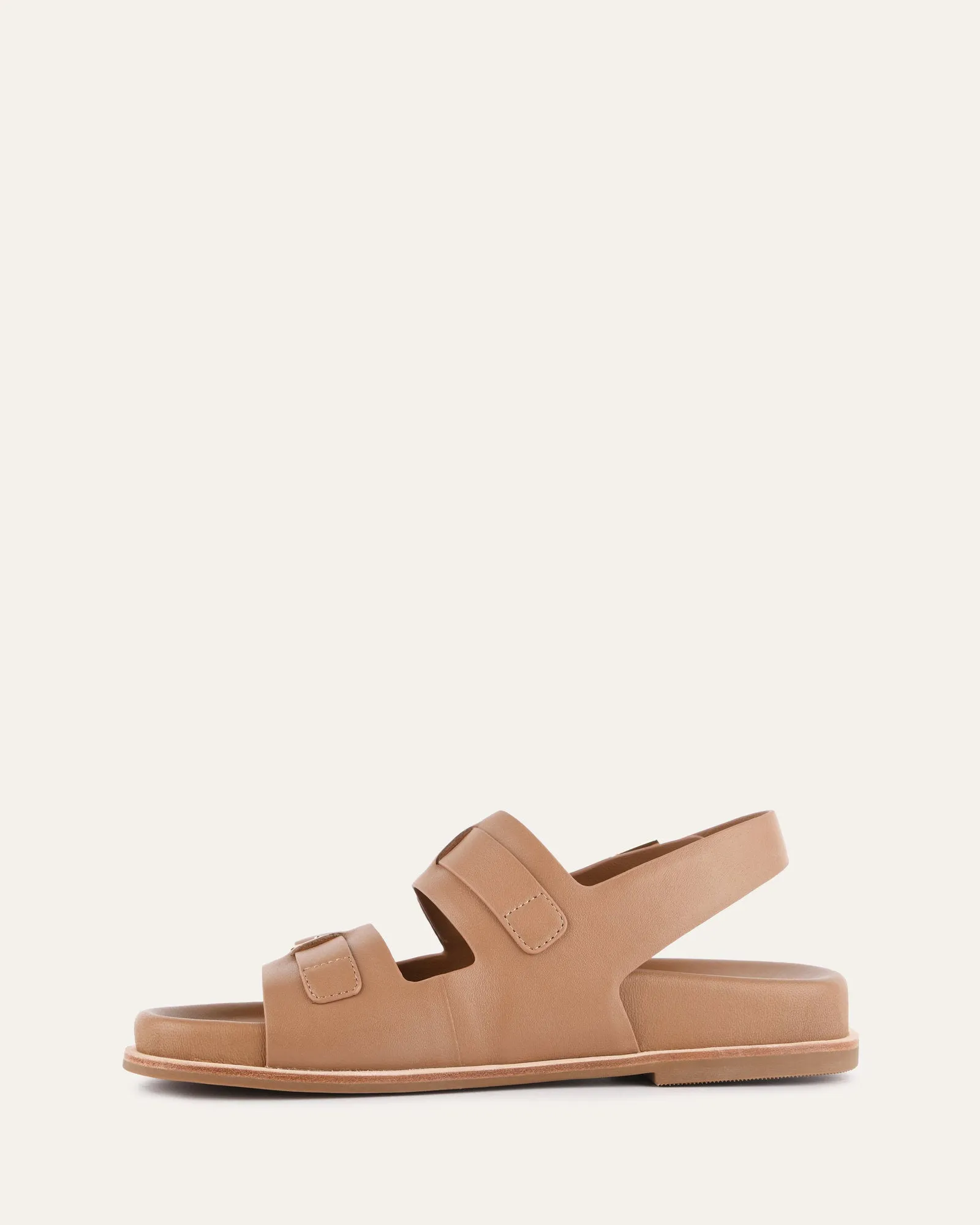 VERONA FLAT SANDALS TAN LEATHER