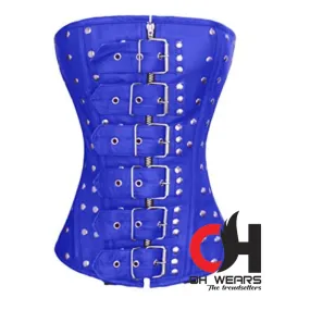 Women Half Bust Leather Overbust Buckled Corset Fashion Wear